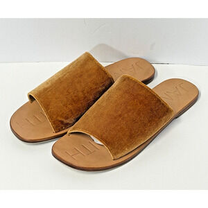 James Smith Off Duty Womens Size 6 / 37 Marigold Velvet Velour Slide Sandals